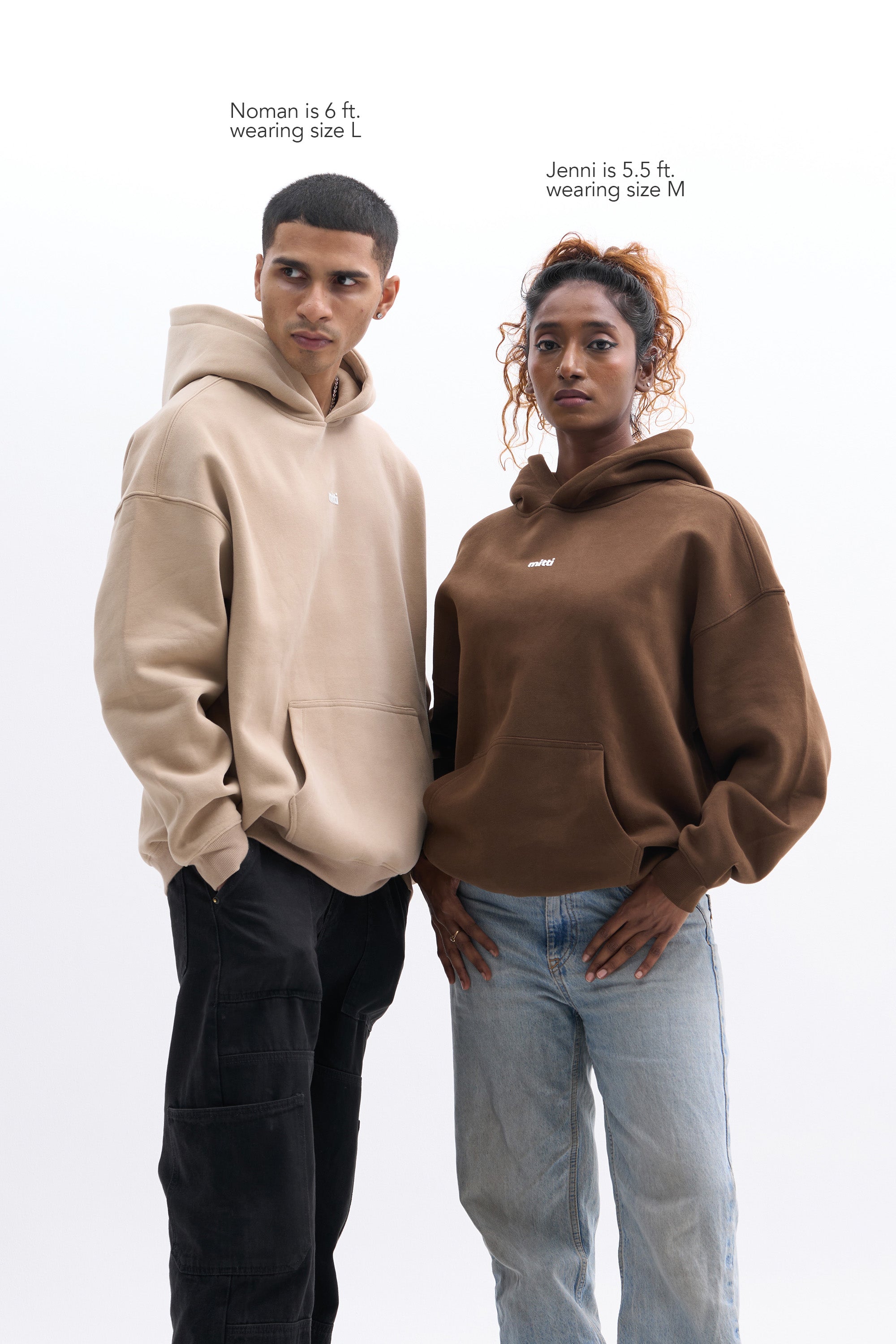 Mitti Essential Hoodie styled on model, relaxed street look