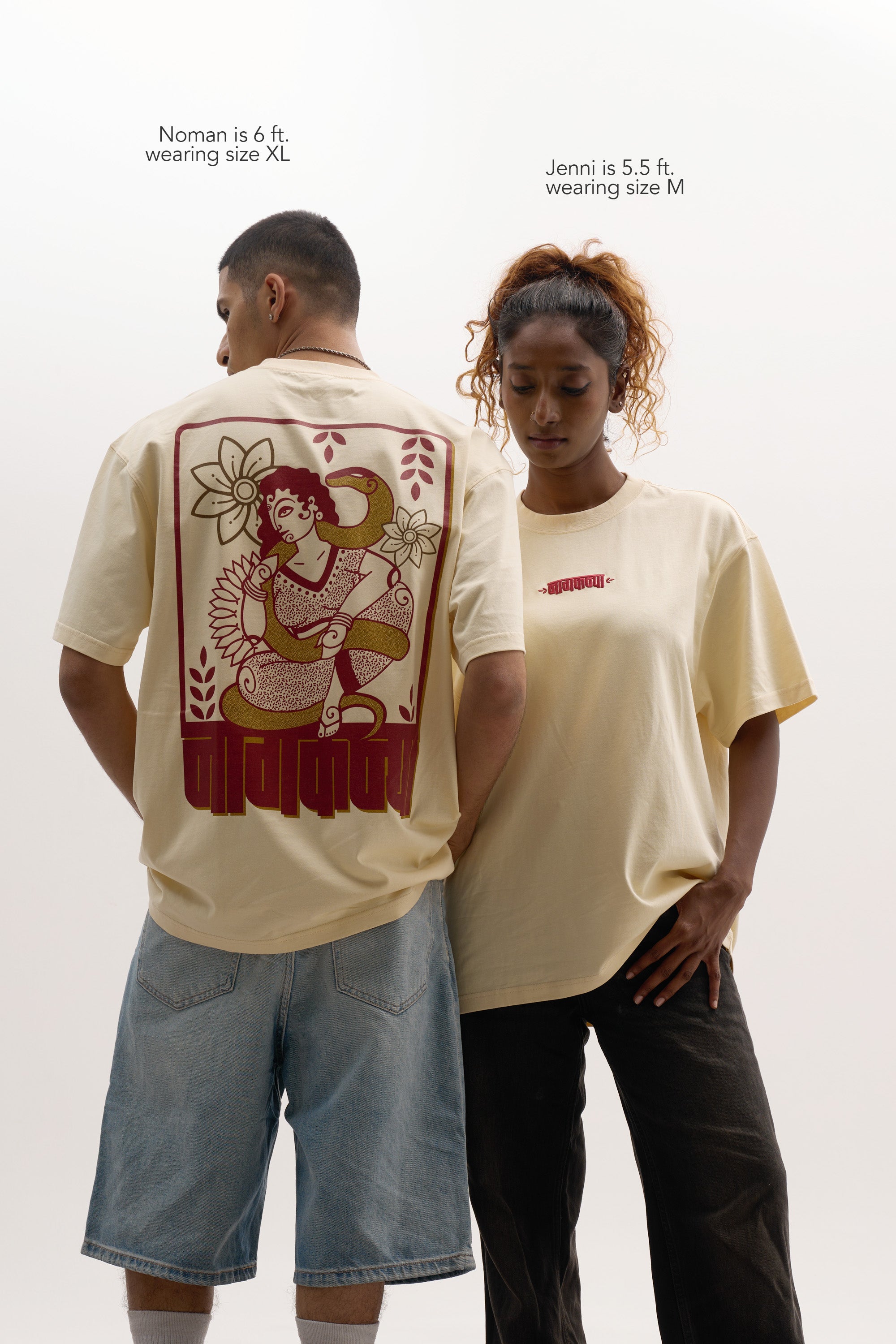 Mitti Nagkanya Graphic Tee styled on model, full length
