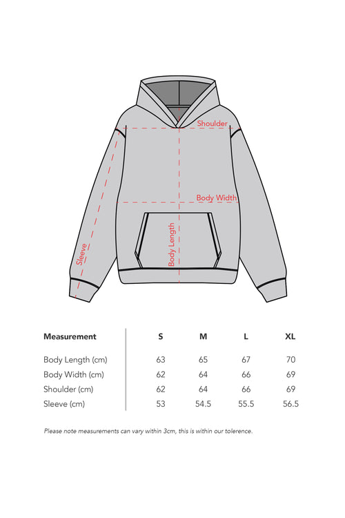 Mitti Essential Hoodie on model, full length street style shot