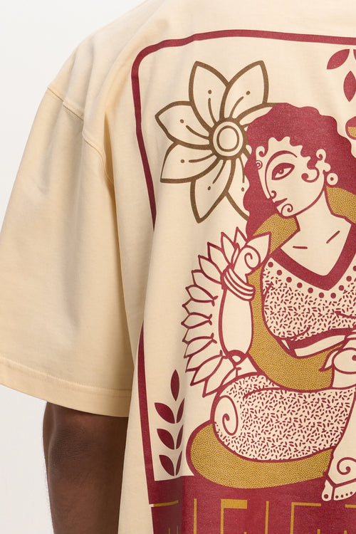Mitti Nagkanya Graphic Tee on model showing Indian art print detail