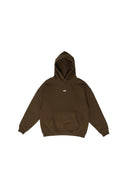 Mitti Brown Essential Hoodie front view, clean minimal design with Mitti chest logo